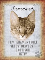 Holzschild 40X30 Cm Savannah Katze Exotisch Deko Geschenk Holz Schild