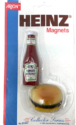 Vintage 1989 HEINZ Magnets Tomato Ketchup And Burger ARJON