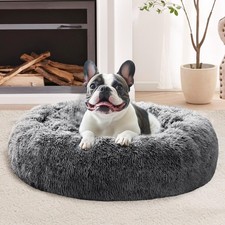Calming Dog Bed for Small Dogs - 23 inches Donut Washable Small Dog Bed for K...
