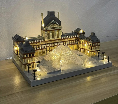 Iconic Architecture Lamellenmodell Micro Mini Bausteine Set LED Licht Spielzeug