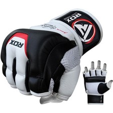 RDX MMA Grappling Gloves Gel Padded Cowhide Leather Training Sparring Mitts