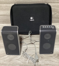 Logitech V20 USB Laptop Speakers Portable Travel Case Model S-0155A Tested