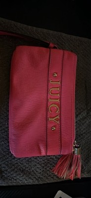 Juicy Couture Hot pink Large Wristlet Zip Closure Tassel Inner Pockets