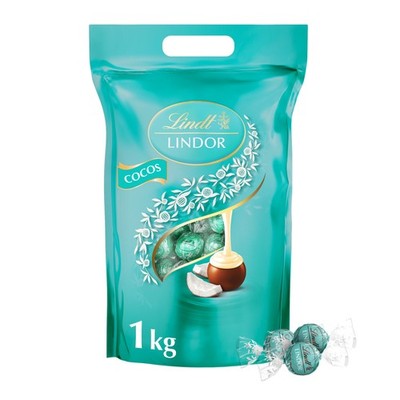 Lindt 1kg LINDOR Kugeln Cocos Beutel Schokolade Pralinen Kokosnuss Geschenk