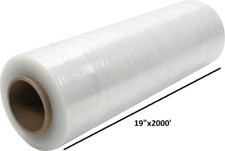 19" x 2000' 80 Gauge Pallet Wrap Stretch Film Hand Shrink Wrap 2000FT 1 Roll