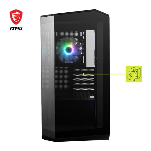 MAG PANO M100R PZ mATX PC-Gehäuse - 3 x 120 mm Reverse-Blade ARGB-Lüfter und ... - Photo 2/7