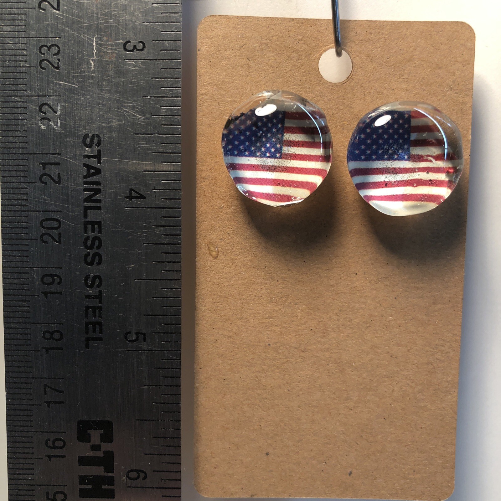 Vintage Patriotic American Flag Stud Earrings for Men and Women-image