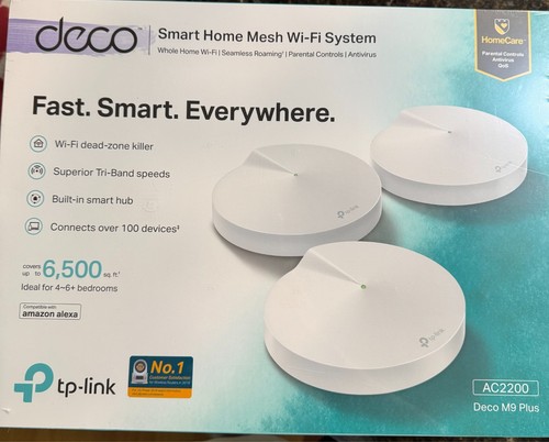 Factory Sealed New TP Link Whole Home Mesh WLAN System Deco M9 Plus AC2200