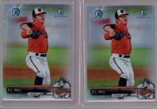 2017 Bowman Chrome Draft DL D.L HALL 1st Prospect REFRACTOR #BDC-82 LOT X 2