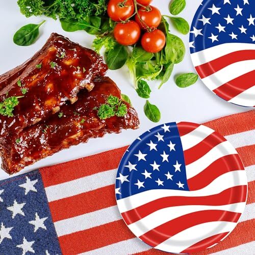 48 PIEZAS Placas Patrióticas Placas Bandera de Estados Unidos para el Día de los Caídos, Día de la Independencia - Imagen 4 de 6