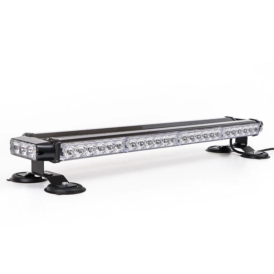 LED Strobe Light Bar Amber White Emergency Warning Rooftop Traffic Advisor 26.5" - Image 4 of 4