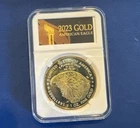2023 Gold American Eagle Coin! Nice Novelty! Encased In Plastic