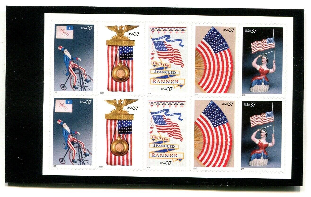 US #3780b Old Glory booklet, 10 37c, 2003, 2 scans, MNH | eBay