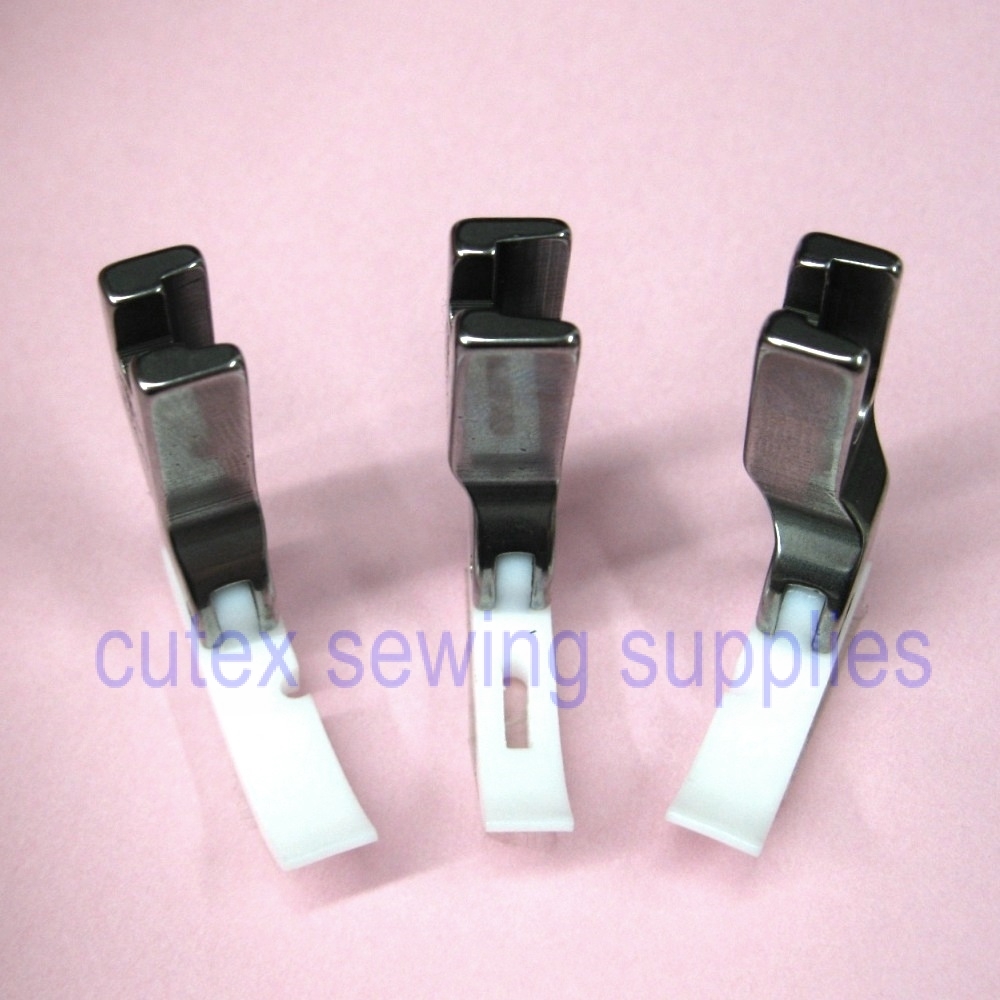High Shank Teflon Zipper Foot Set - Center, Left & Right Presser Feet For Industrial Sewing Machines