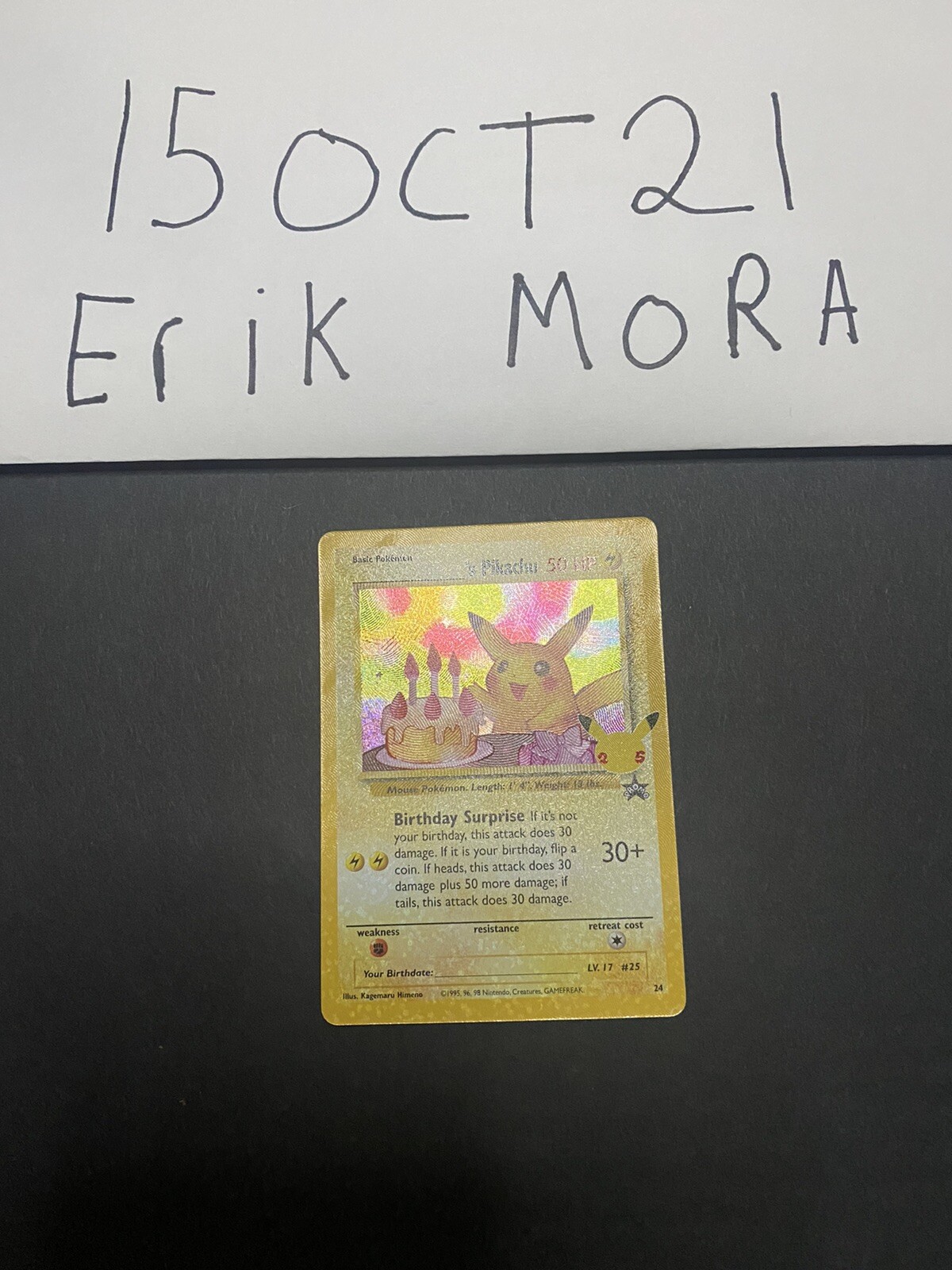 Pokémon Celebrations Happy Birthday Pikachu Card Holo 24 NM/M Pokemon Card