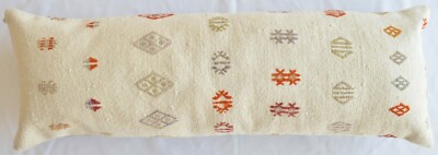 Wedding Pillow Decorative Cushion Kilim Rug wool Lumbar Pillow Cover 13'' x 36''