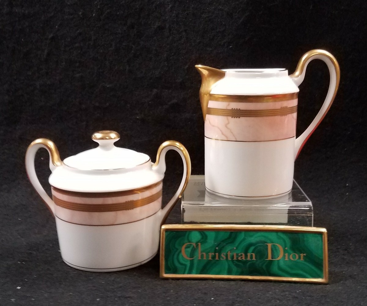 CHRISTIAN DIOR Marbre Rose Sugar & Creamer | eBay