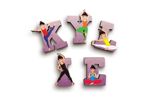 Yoga Sports Wooden Letters for Boys and Girls Names on Bedroom Doors & Walls - Picture 4 of 12