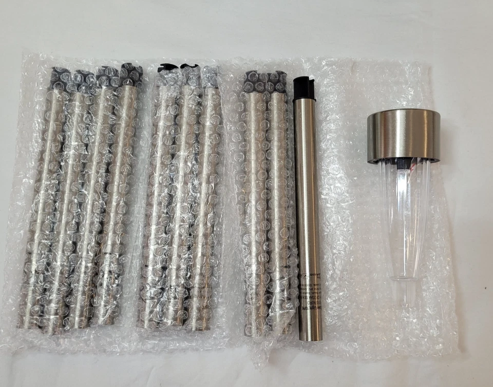 Smart Solar Fluted Stainless Steel Light 10 Pack - Silver. - Image 4 of 4