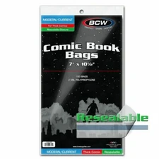 1000 - BCW Current Modern Thick 2-Mil Polypropylene Resealable Comic Book Bags