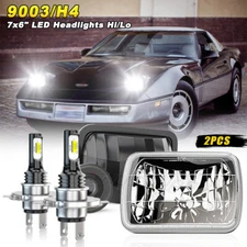 pair 5X7" 7x6 LED Headlight Hi/Lo DRL For Toyota Supra & Chevy Corvette 1984-96