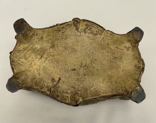 Antique Vintage French Brass Trinket Box Jewellery Casket - Foto 6 di 8