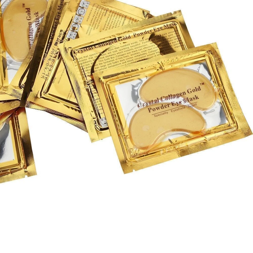 1-200pcs 24k Gold Eye Collagen Aging Wrinkle Under Crystal Gel Patch Anti Mask - Image 3 of 4