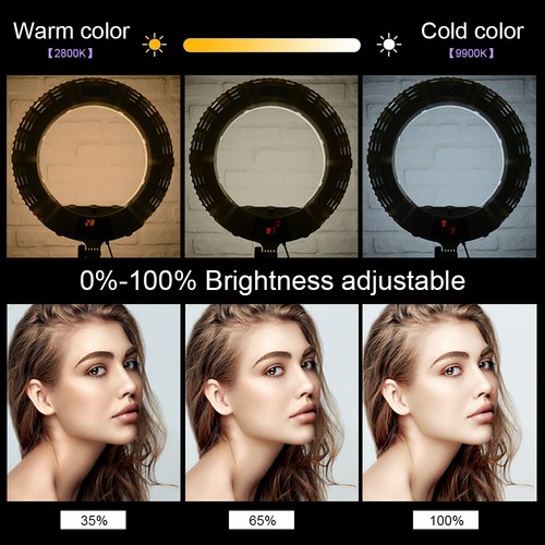 Anillo de luz LED regulable de 18"" Yidoblo actualizado AX-480DII 9990K para maquillaje selfie - Imagen 9 de 12