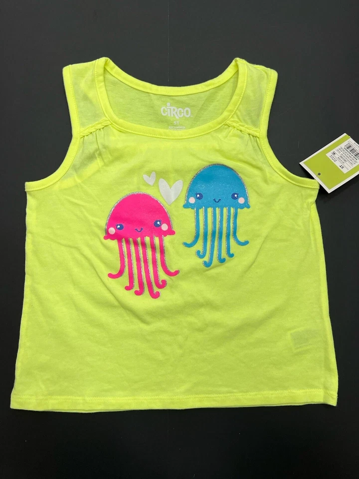 Новый с Ярлыками лот из 4 Circo майки девочек размер 5T яркие цвета неоновые Summer читать - Изображение 2 из 4