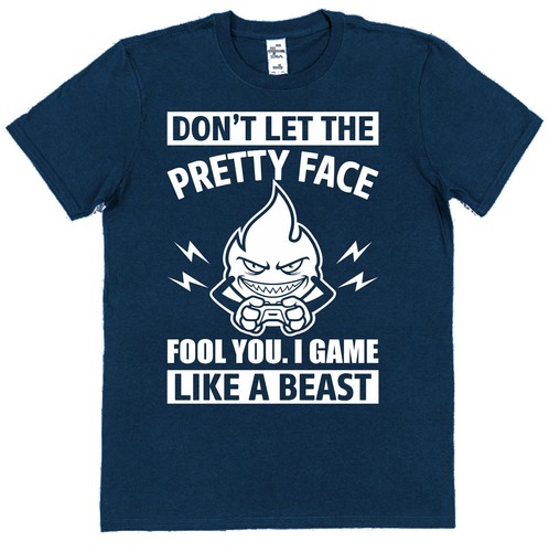 Pretty Face Beast Gamer T-Shirt Girl Gamer Player All Sizes Kids Adults Teens - Picture 8 of 8