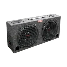 XXX KIC-120 DUAL 12" 12 INCH CAR AUDIO SUBWOOFER BOX ENCLOSURE W/ TWEETERS 500W