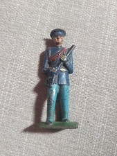 Clean Grey Iron Military Dimestore Toy Soldier EARLY US Marine Port Arms G39
