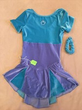 GK Ice Skating Dress Adult Xs Blue Turquoise Velour Nwt