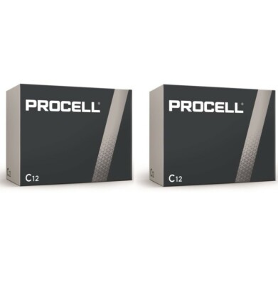 24 Duracell Procell C Constant Alkaline Batteries (2 cartons of 12 each)