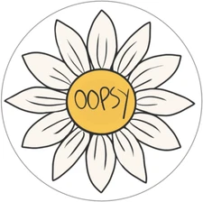Oopsy Daisy - 3 Pack Circle Stickers 3" x 3" - Flower Cute Aesthetic Oops