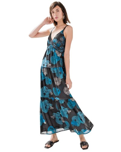 Hyacinth House by Tuckernuck Blue & White Floral Cisco Maxi Dress sz XXS  2XS | eBay