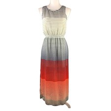 Anthropologie Long  Sleeveless Chiffon Dress with Slit Size Small