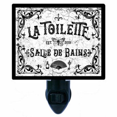 Decorative Photo Night Light, La Toilette, Bathroom Night Light, French, France