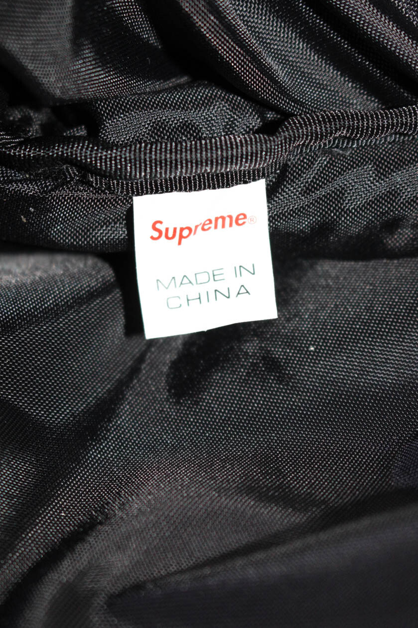 Supreme Mens Solid Logo Front Casual Backpack Black