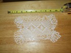 se..Vintage Handmade White Rectangular 10" Doily