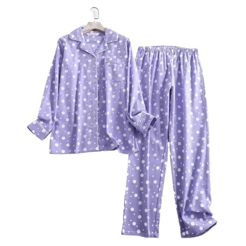 Flannel Trouser Pajamas Suit Home Wear Printed Loose Autumn Winter Women Sets - Picture 26 of 50