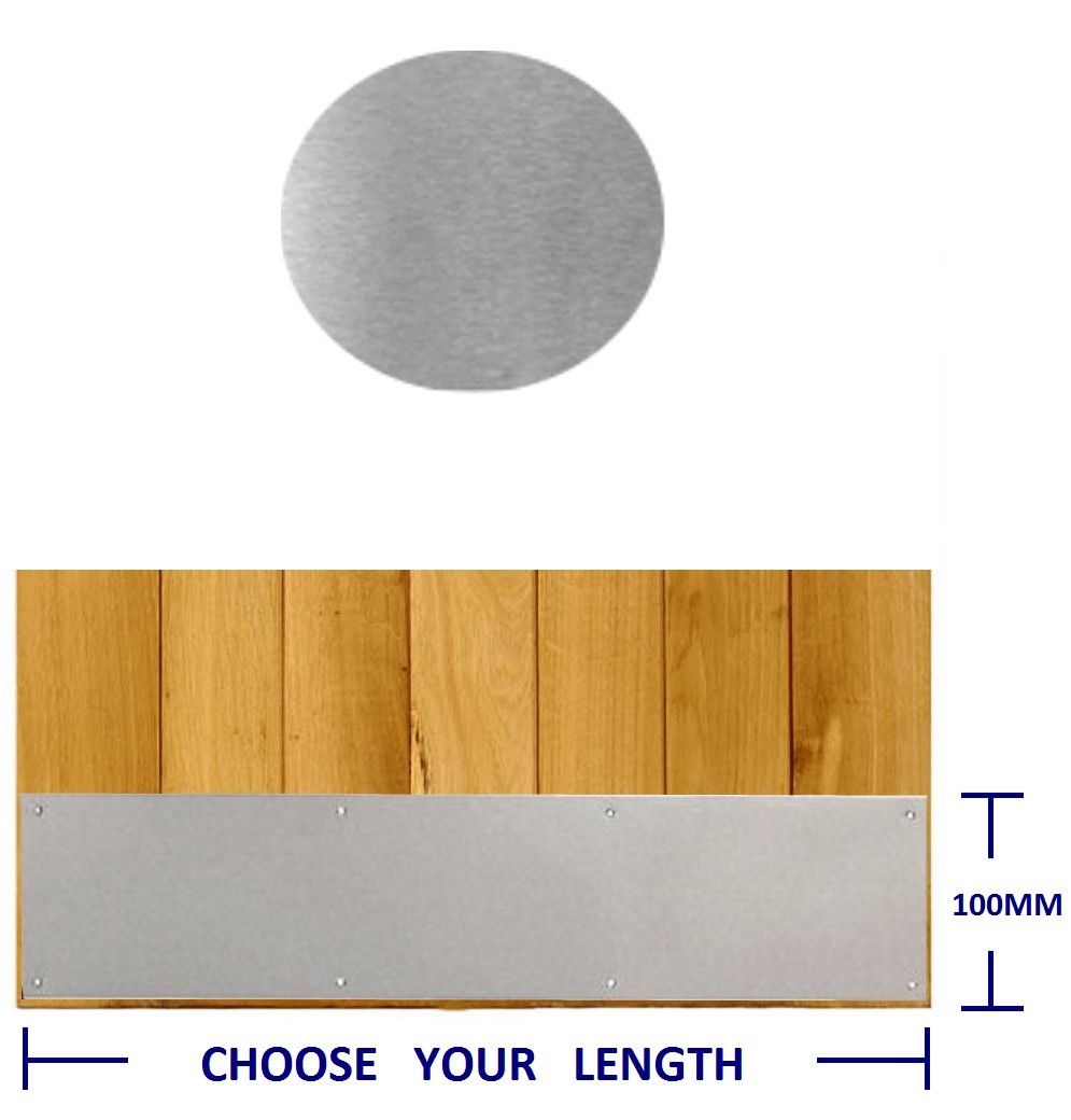 KICKPLATE SATIN STAINLESS STEEL KICK PLATE WITH SCREWS TIMBER DOOR