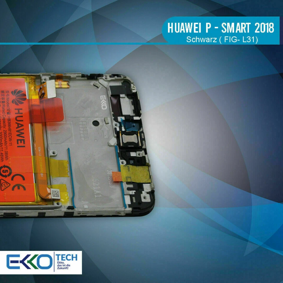 ✅ Huawei P-Smart 2018 LCD Display Bildschirm Schwarz Akku Rahmen Original Ware ✅ - Bild 2 von 4