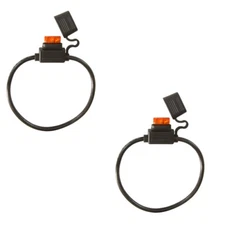 ATC/ATO Inline Black 10 Gauge Wire DC Power Supply Fuse Holder Pack of 2
