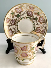 ROYAL CHELSEA Bone China TEA CUP & SAUCER Gold Leaf Vine & Floral 560A 