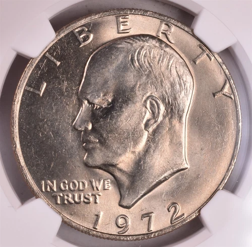 1972 Type 3 Eisenhower Dollar - NGC MS65 - Starting At Greysheet Bid 