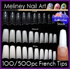 French Nail Tips 500Pc Quality Nails False Fake Acrylic Gel UV Square Long
