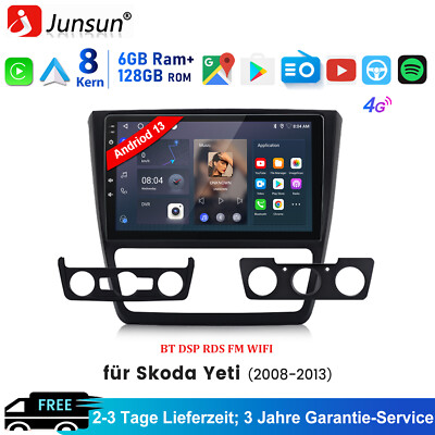 Android 14 Autoradio DAB+ Carplay GPS Nav Für Skoda Yeti 5L 2008-2013 BT FM RDS