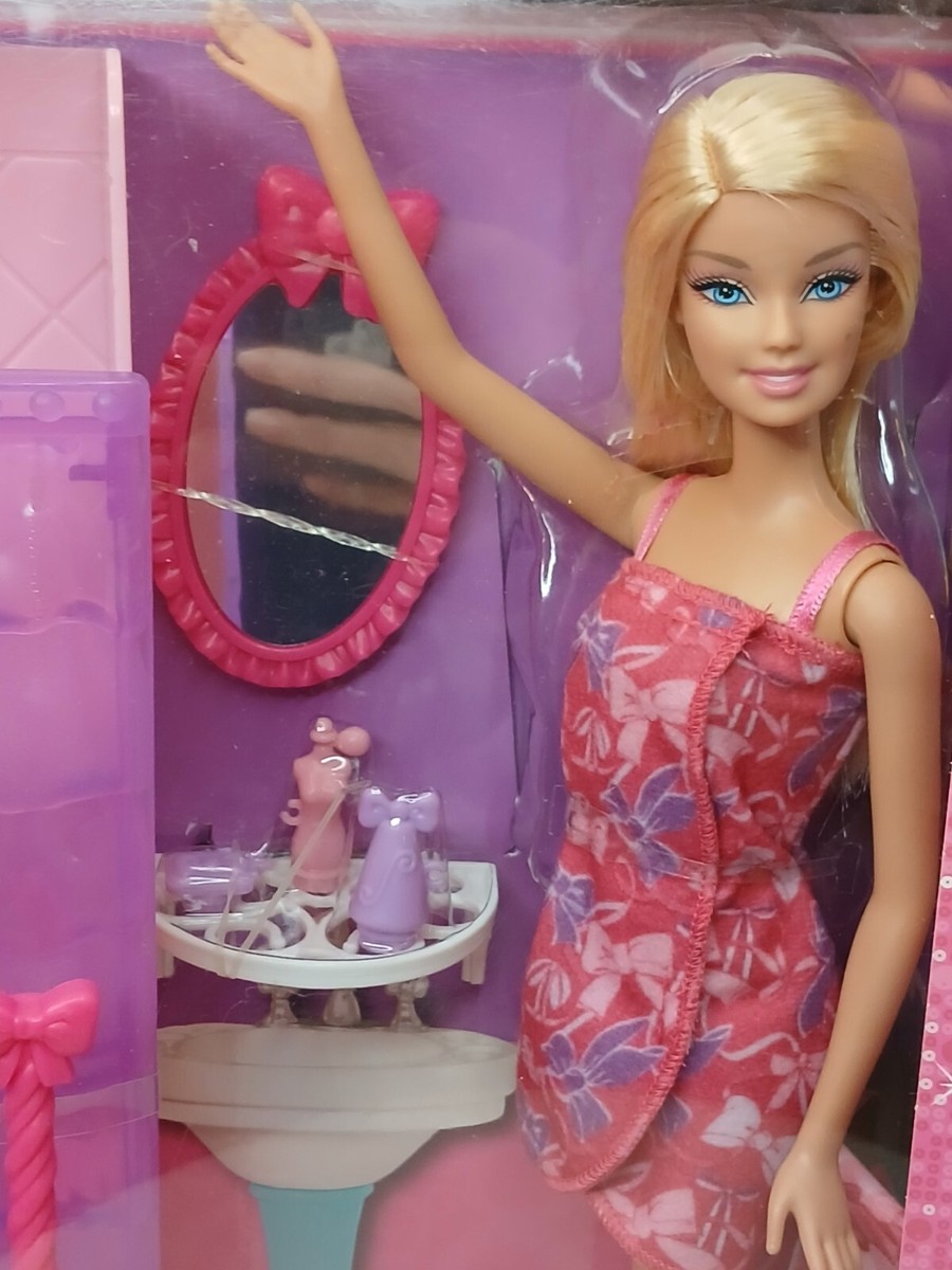 Barbie Glam Shower Playset Includes Doll, Shower Bathroom