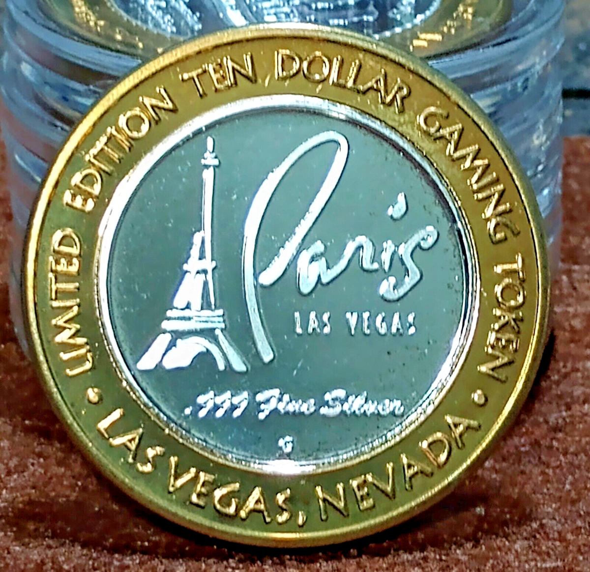 LIMITED EDITION LAS VEGAS $10 PARIS CASINO TOKEN .6 oz 999 SILVER